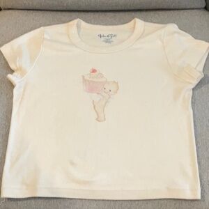 Brandy Melville Cream Short Sleeve Tee with Ice Cream Design John Galt